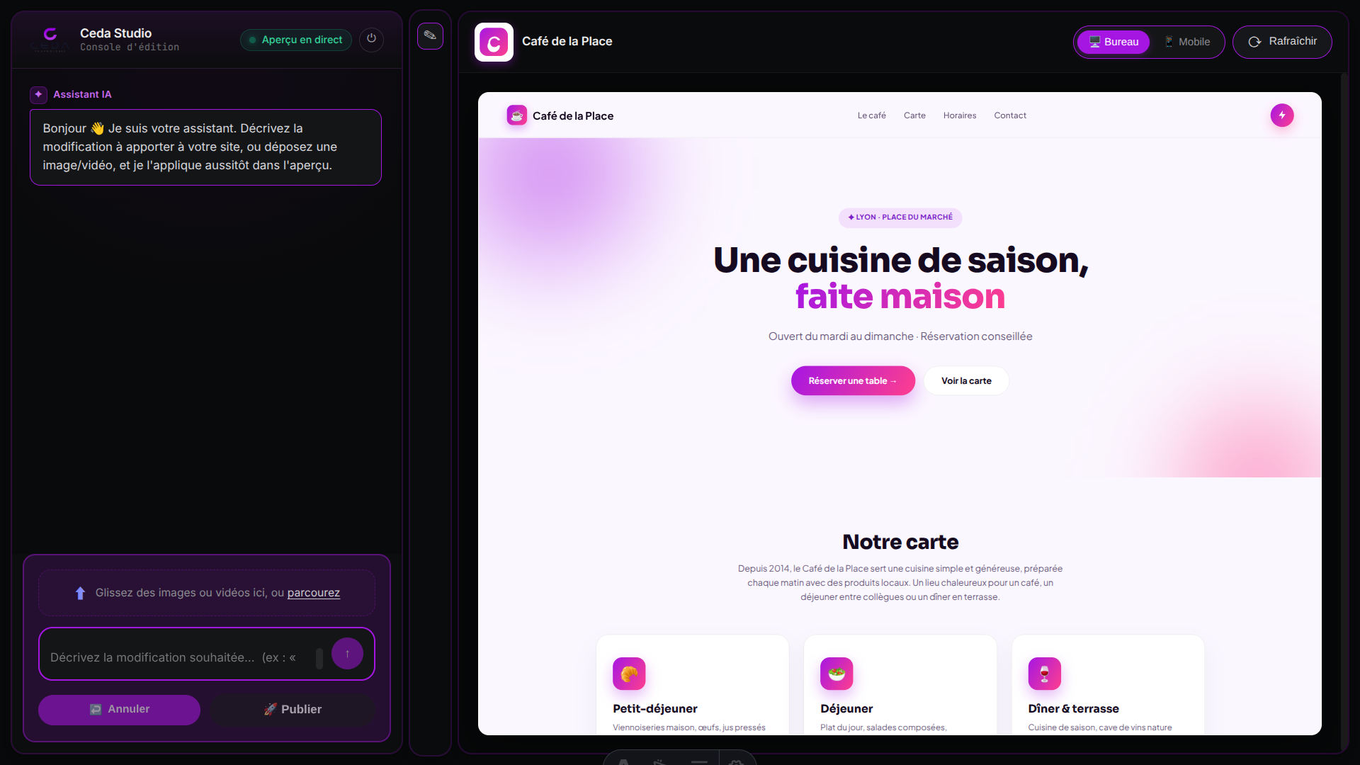 Aperçu de CEDA Studio, le CMS de CEDA Technologie